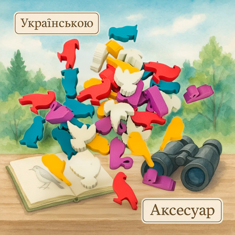Хіт! Аксесуар Токени гравців для гри Крила / Deluxe Player Tokens for Wingspan / UKR