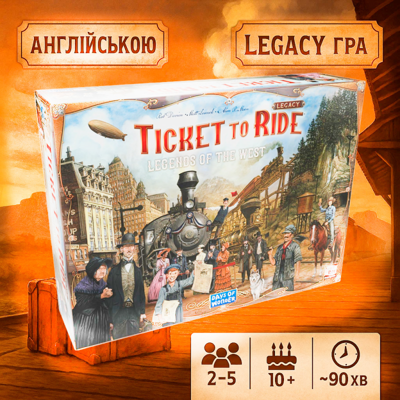 ОРИГІНАЛ! Настільна гра Ticket to Ride: Legends of the West (Квиток на потяг: Легенди Заходу, Англійською)